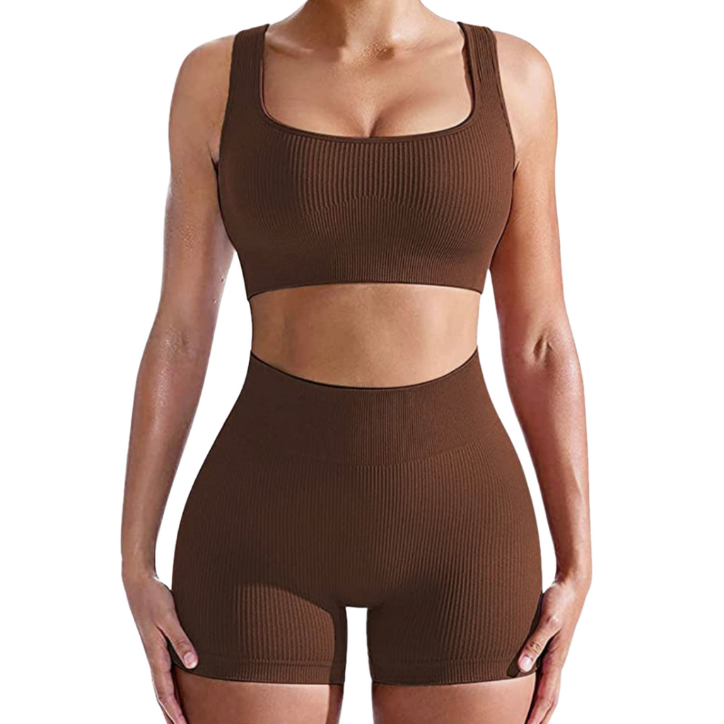 “Ribbed Seamless Set” (Coffee)